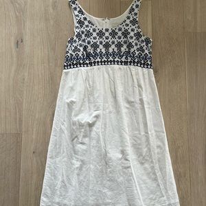 Loft Blue and White Sleeveless Dress